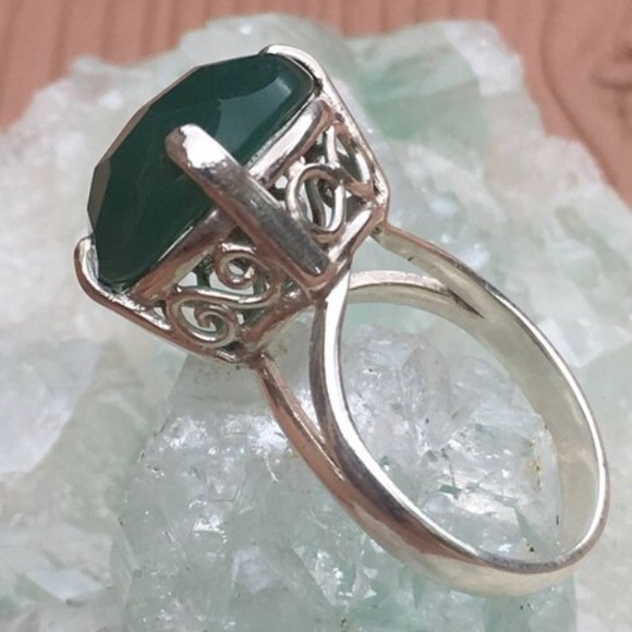 💍♾ Green Onyx Infinity Silver Ring 🙌🏾 handmade - Picture 6 of 6